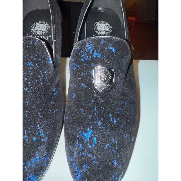 Platini Mens Black & Blue Velvet Loafers Size 8.5 main image 11